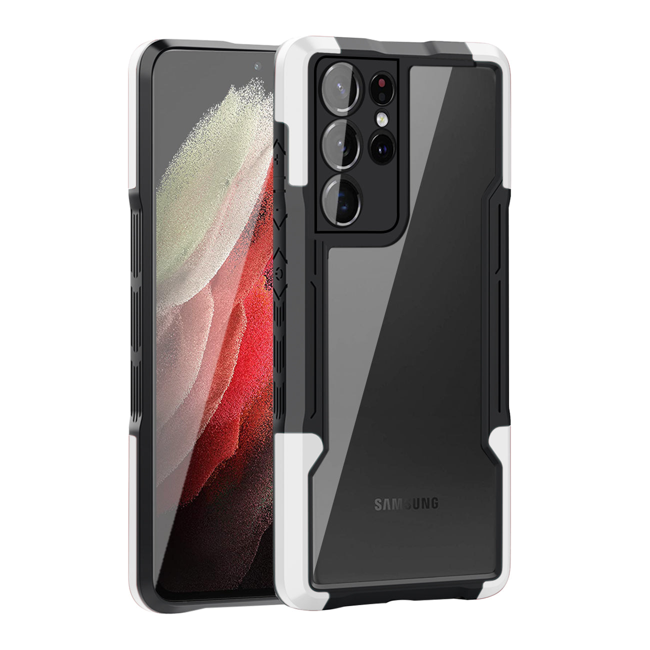 Shockproof Excellent Grip with Silky Feeling for Samsung Galaxy S21 FE In White